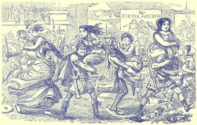 The Romans Walking off with the Sabine Women by English School