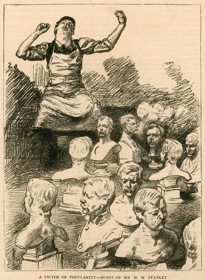 The Royal Academy, London: Preparing for the Opening; A Victim of Popularity - Busts of Mr H M Stanley by English School