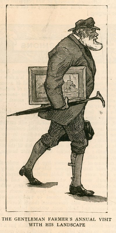 The Royal Academy, London: The Gentleman Farmers Annual Visit with His Landscape by English School