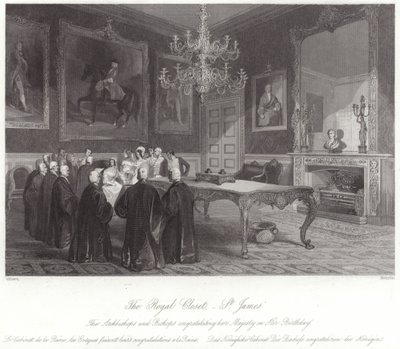 The Royal Closet in St James Palace by English School