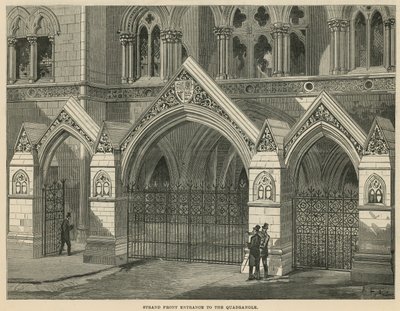 The Royal Courts of Justice: Strand Front Entrances to the Quadrangle by English School