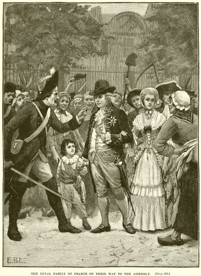 The Royal Family of France on their Way to the Assembly by English School