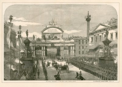 The Royal Procession at the Grand Arch, London Bridge by English School