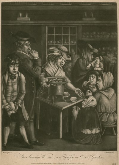 The Sausage Woman; or, a Scene in Covent Garden by English School