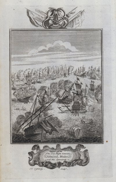 The Sea Fight between Admiral Blake and the Spaniards by English School