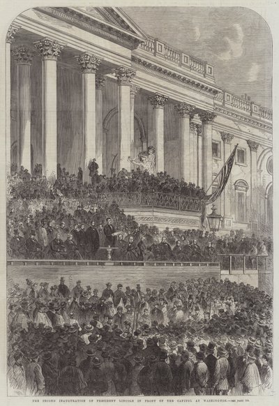 The Second Inauguration of President Lincoln in front of the Capitol at Washington by English School