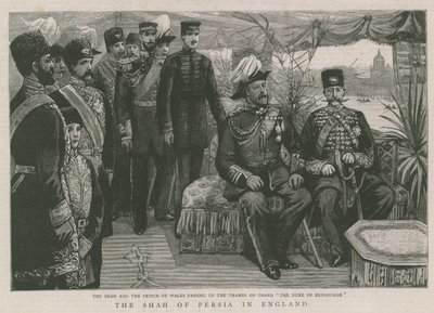 The Shah and the Prince of Wales Passing up the Thames on Board The Duke of Edinburgh by English School