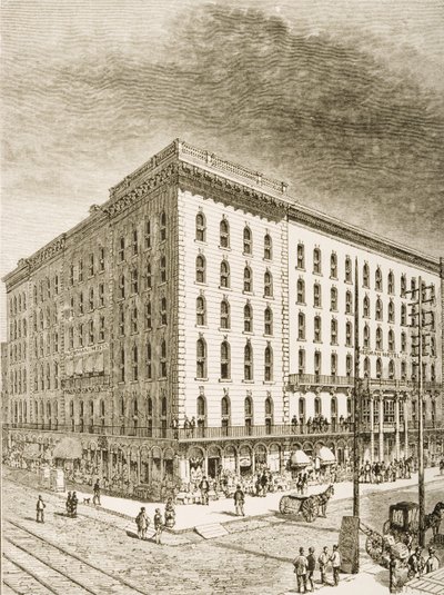 The Sherman Hotel, Chicago, in c.1870, from 