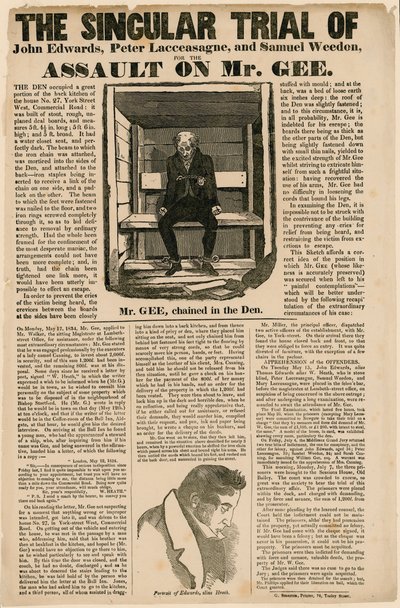 The Singular Trial for the Assault on Mr. Gee, 1834 by English School