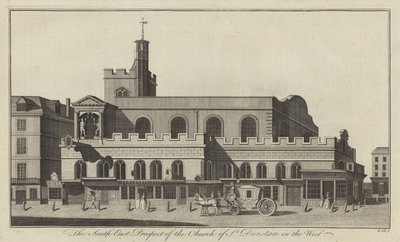 The South-east Prospect of the Church of St Dunstan in the West, London by English School