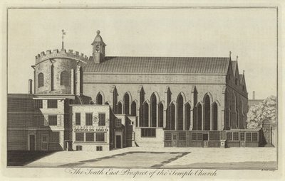 The South East Prospect of the Temple Church, London by English School