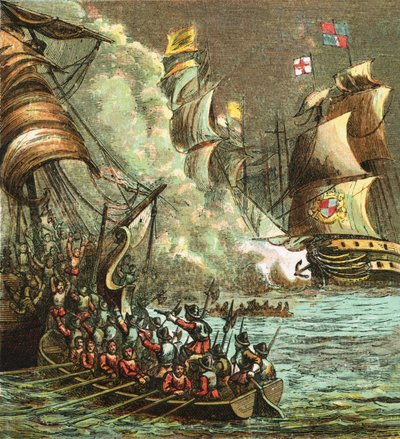 The Spanish Armada by English School