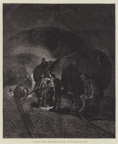 The St Gothard Tunnel by English School