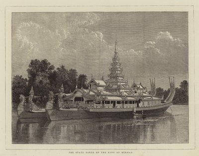 The State Barge of the King of Burmah by English School