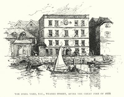 The Steel Yard, etc, Thames Street, after the Great Fire of 1666 by English School