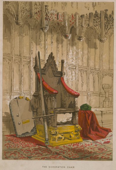The Stone of Scone in the Coronation Chair by English School