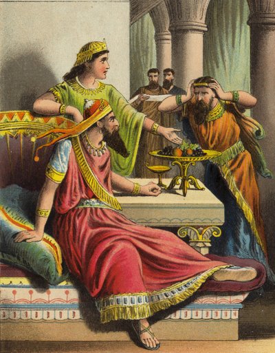 The Story of Queen Esther: Esther Accuses Haman by English School