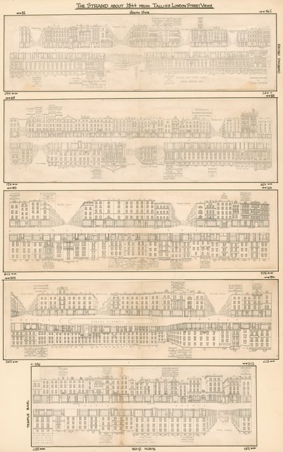 The Strand about 1844 from Talliss London Street Views by English School