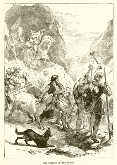 The Teutons on the march by English School