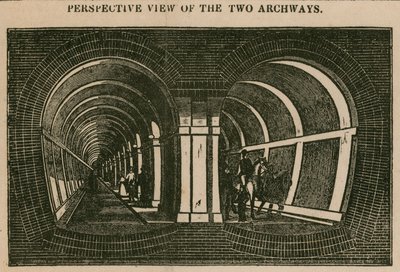 The Thames Tunnel: Perspective View of the Two Arches by English School
