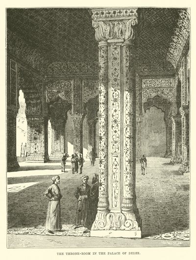 The Throne Room in the Palace of Delhi by English School