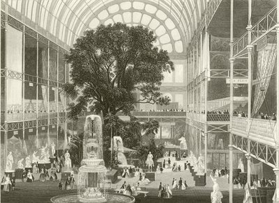 The Transept of the Great Exhibition by English School