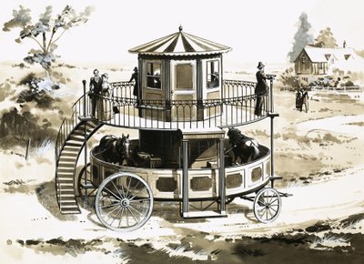 The Treadmill Bus, Invented in 1824 by William Francis Snowdon by English School