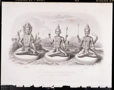 The Trimurti or Hindu Trinity, engraved by A. Thorn, from World Religion by English School