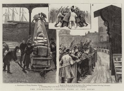 The Unemployed seeking Work at the Docks by English School