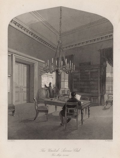 The United Service Club, the Map Room by English School