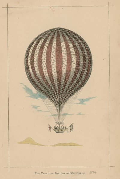 The Vauxhall Balloon of Mr. Green, Vauxhall Gardens, London by English School
