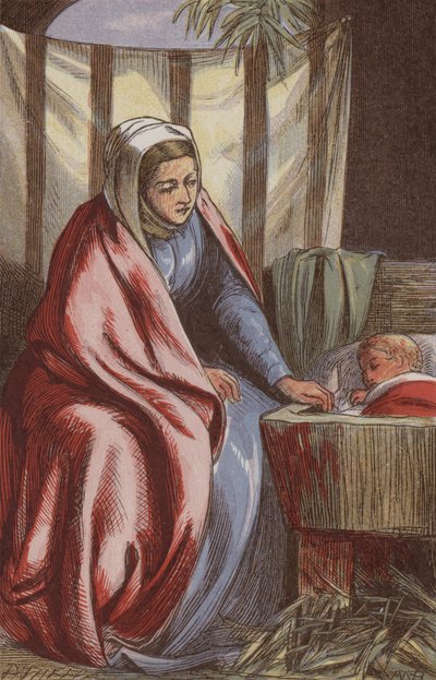The Virgin Mary watching the sleeping Infant Saviour by English School