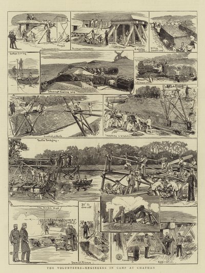 The Volunteers, Engineers in Camp at Chatham by English School