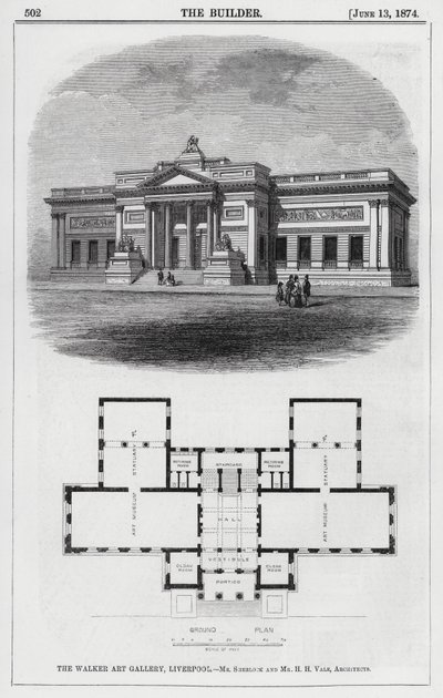 The Walker Art Gallery, Liverpool (engraving) by English School