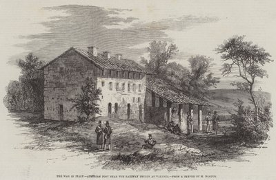 The War in Italy, Austrian Post near the Railway Bridge at Valenza by English School