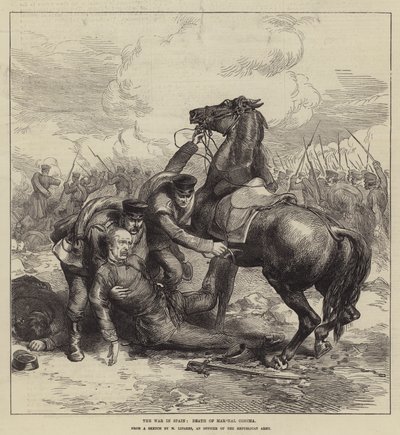 The War in Spain, Death of Marshal Concha by English School