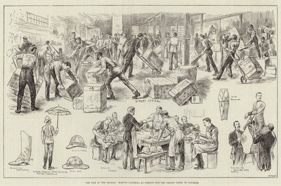 The War in the Soudan, making Clothing at Pimlico for the Troops going to Souakim by English School