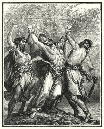 The Wicked Husbandmen (engraving) by English School