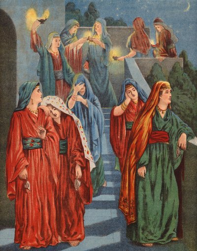 The Wise and the Foolish Virgins by English School