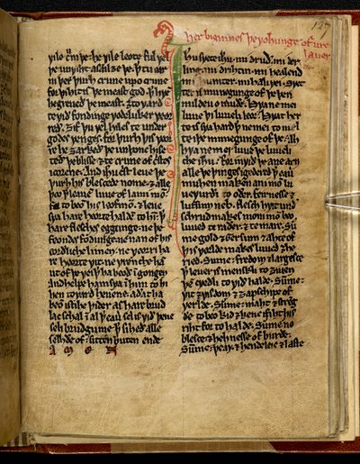 The Wohunge of Our Lord, Cotton MS Titus D XVIII, f.127r by English School