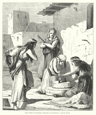 The Women of Chaldea Reduced to Servitude, Isaiah XLVII (engraving) by English School