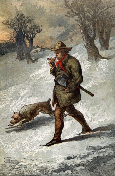 The Woodman and His Dog by English School