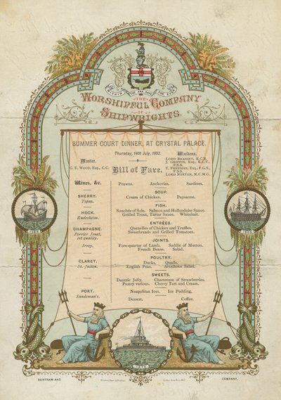 The Worshipful Company of Shipwrights Summer Court Dinner by English School