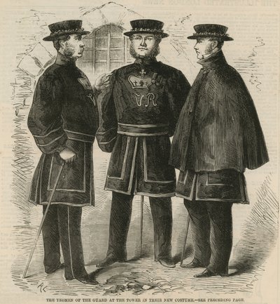 The Yeomen of the Guard at the Tower in Their New Costume by English School