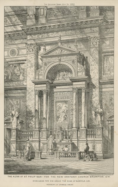 The Altar of St. Philip Neri for the New Oratory Church by English School