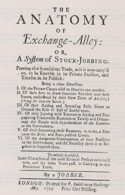 The Anatomy of Exchange Alley by English School