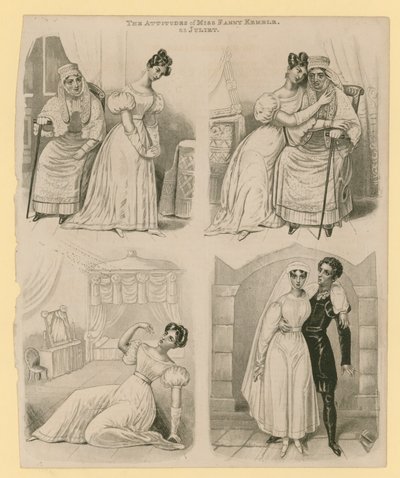 The attitudes of Miss Fanny Kemble as Juliet by English School