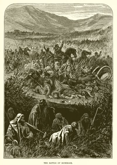 The Battle of Michmash by English School