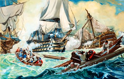 The Battle of Trafalgar by English School