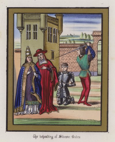 The beheading of Sir Silvester Budes by English School